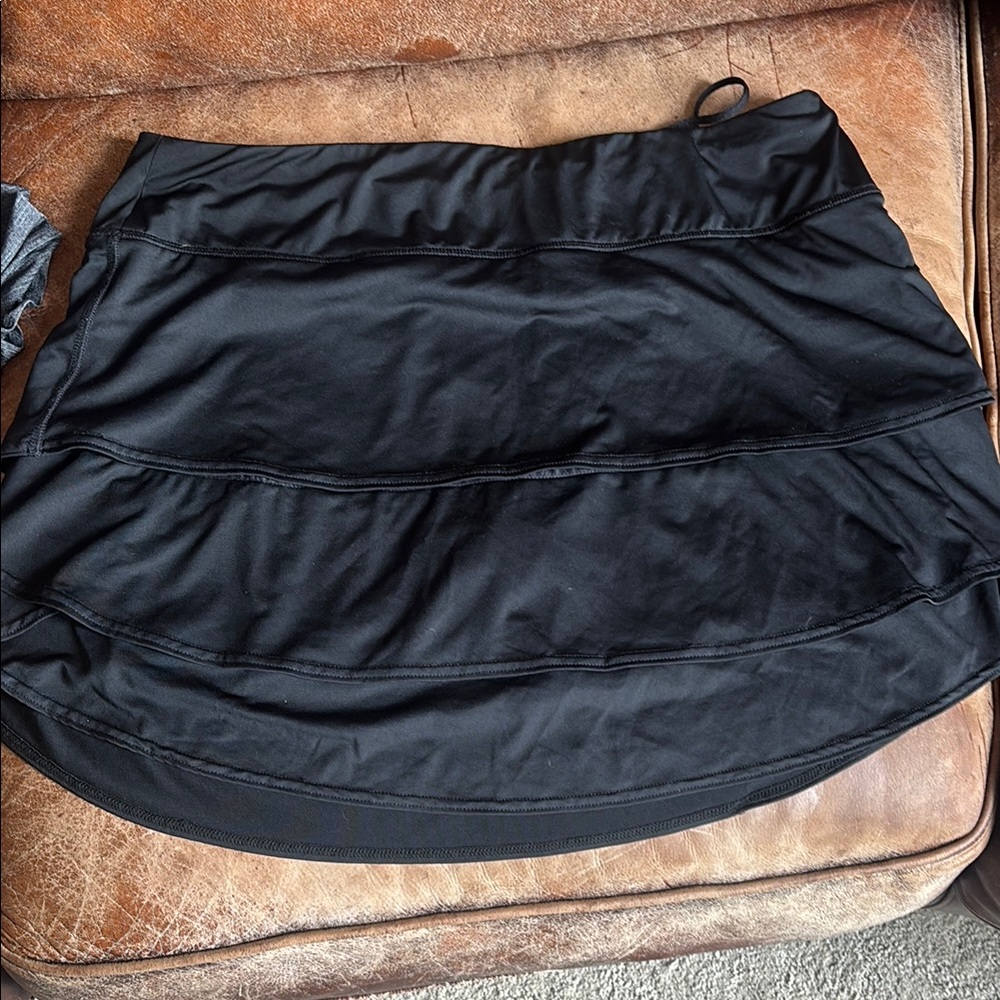 Athleta Elegant Black Layered Mini Skirt